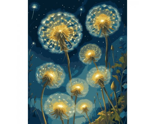 Картина по номерам Santi Сяючі кульбаби, 40*50см, LED підсвітка (955065)