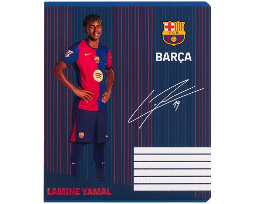 Зошит Kite FC Barcelona, 18 аркушів, клітинка (BC25-236)