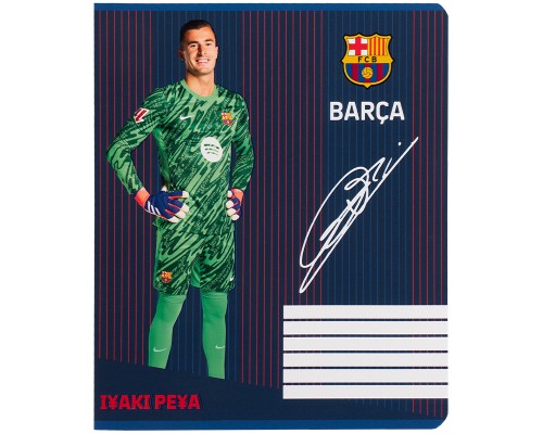 Зошит Kite FC Barcelona, 18 аркушів, клітинка (BC25-236)