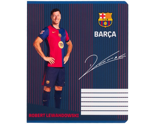 Зошит Kite FC Barcelona, 18 аркушів, клітинка (BC25-236)