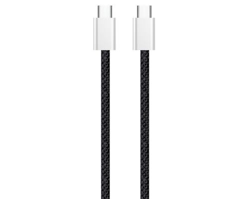 Дата кабель USB-C to USB-C 2.0m (braided cotton) (PD Fast Charging 60W) 3.0А black ColorWay (CW-CBPDCC068-BK)