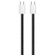 Дата кабель USB-C to USB-C 2.0m (braided cotton) (PD Fast Charging 60W) 3.0А black ColorWay (CW-CBPDCC068-BK)