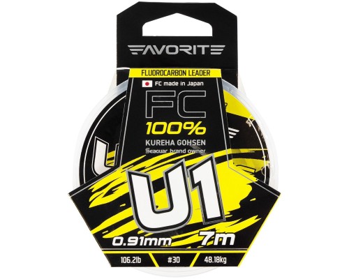 Флюорокарбон Favorite U1 FC 7m 30/0.91mm 106.2lb/48.18kg (1693.11.97)