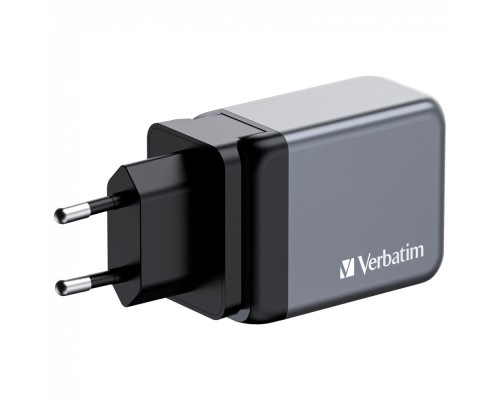 Зарядний пристрій Verbatim GaN 65 W 3 ports (2xUSB-C-65 W /USB-A -3.0) (32201)