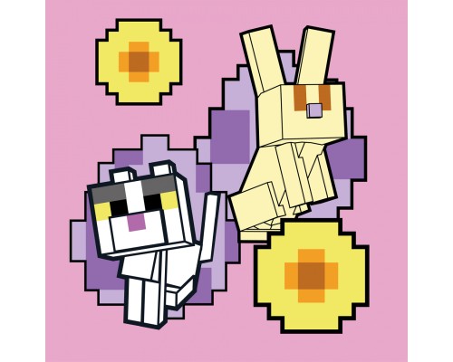 Картина по номерам Santi Майнкрафт Кролик та котик 25х25с (955470)