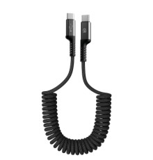 Дата кабель USB-C to USB-C 1.0m Spiral 3A Black Armorstandart (ARM75392)