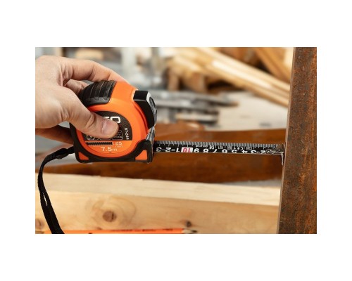 Рулетка Neo Tools Super Black, 7.5мx25мм, з фіксатором змотування, магніт (67-244)