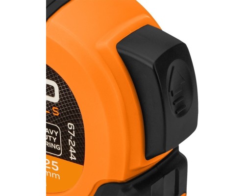 Рулетка Neo Tools Super Black, 7.5мx25мм, з фіксатором змотування, магніт (67-244)