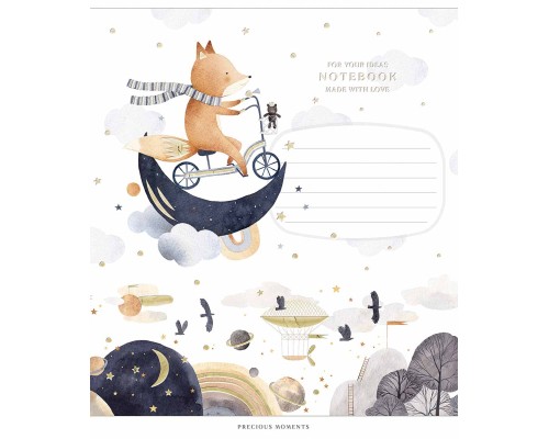 Зошит Школярик Precious moments 12 аркушів коса лінія (012-3506C)