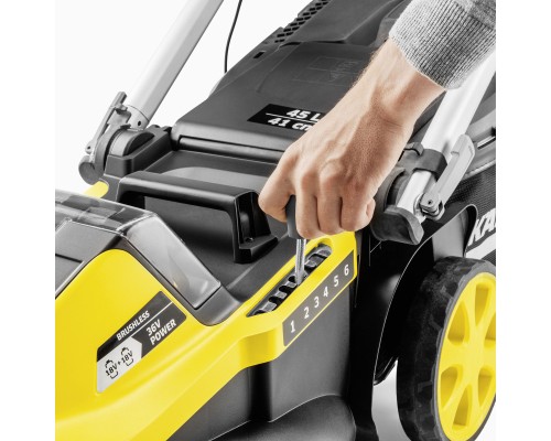 Газонокосарка Karcher LMO 5-18 Dual Battery Set, 36V(18V+18V), 2х5Ah, 25-70см (1.445-431.0)
