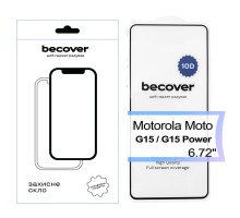 Скло захисне BeCover Motorola Moto G15 / G15 Power 10D Black (713574)
