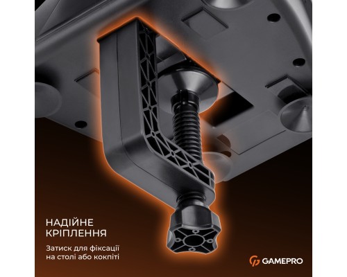 Кермо GamePro RW038PM з педалями та коробкою передач PC/XBOX360/XBOXONE/SWITCH/PS3/PS4 (RW038PM)