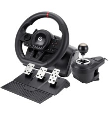 Кермо GamePro RW038PM з педалями та коробкою передач PC/XBOX360/XBOXONE/SWITCH/PS3/PS4 (RW038PM)