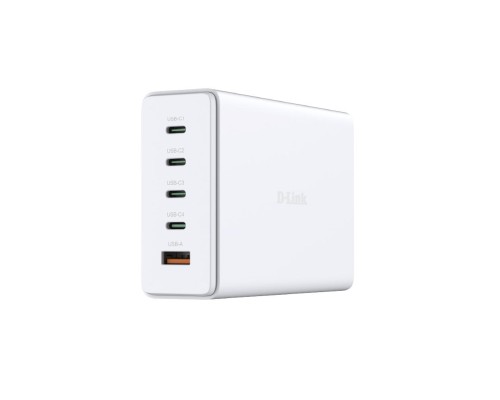 Зарядний пристрій D-Link 4xUSB-C + 1xUSB PD240W GaN white (DCF-241)