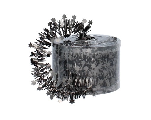 Мішура Chomik декоративна із зірками 7 м, графітов (5900779853348_2)