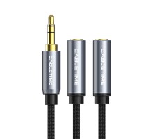 Кабель мультимедійний 3.5mm M to 2x3.5mm F 0.2m Cabletime (CA915248)