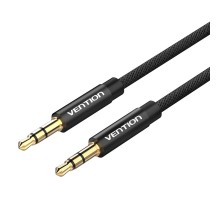 Кабель мультимедійний Fabric Braided 3.5mm Male to Male Audio Cable 1M Black Metal Type VENTION (BAGBF)