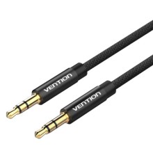 Кабель мультимедійний Fabric Braided 3.5mm Male to Male Audio Cable 1M Black Metal Type VENTION (BAGBF)