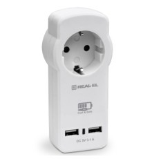 Зарядний пристрій REAL-EL 2*USB 15W (CS-30)