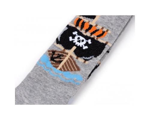 Колготки дитячі BNM з піратським кораблем (M0C0301-1020-86B-gray)
