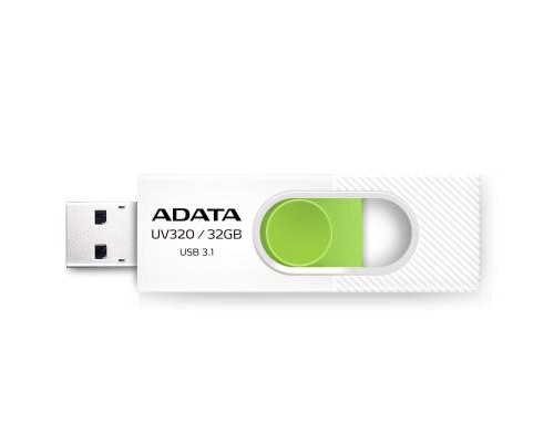 USB флеш накопичувач ADATA 32GB UV320 White/Green USB 3.1 (AUV320-32G-RWHGN) 
