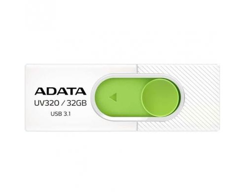 USB флеш накопичувач ADATA 32GB UV320 White/Green USB 3.1 (AUV320-32G-RWHGN) 