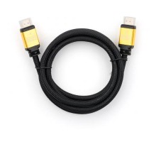 Кабель мультимедійний HDMI to HDMI 5 m metal V2.0 Vinga (VCPDCHDMI2VMM5BK)