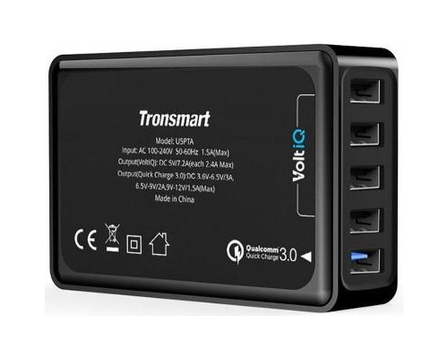Зарядний пристрій Tronsmart U5PTA Quick Charge 3.0 Rapid Desktop Charger Black (210781)