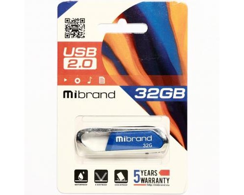 USB флеш накопичувач Mibrand 32GB Aligator Blue USB 2.0 (MI2.0/AL32U7U) 