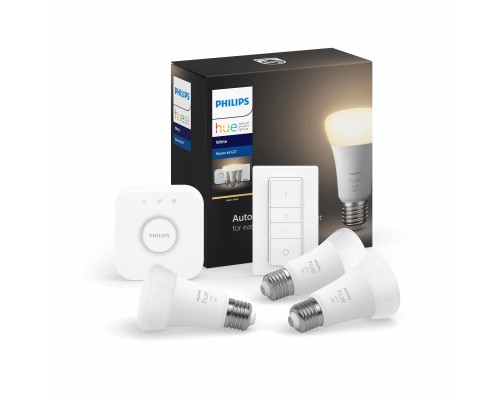 Розумна лампочка Philips Стартовий комплект Hue White, E27 3шт (929001821620)