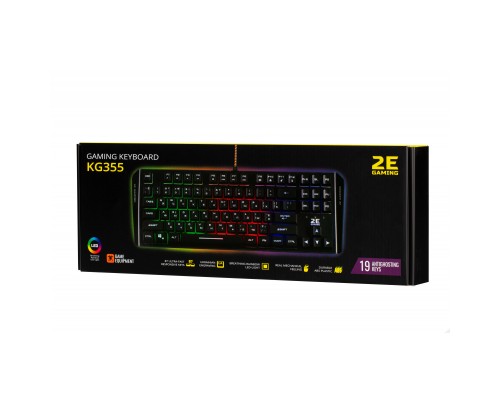Клавіатура 2E KG355 LED 87key USB Black Ukr (2E-KG355UBK)