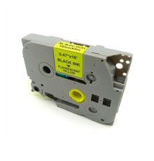 Стрічка для принтера етикеток UKRMARK RL-B-Fc-TC31P-BK/YE, аналог TZEC31. флуоресцентна. 12 мм х 5 (900230)