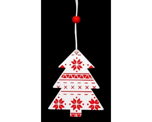 Ялинкова іграшка Jumi 4 шт (6,5 см) Ялинка, дерево, білий з червон (5900410375994)