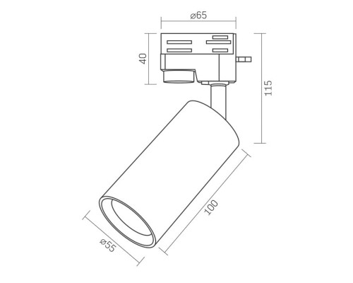 Світильник Videx під лампу GU10 SPF06C трековий чорний (VL-SPF06C-B)