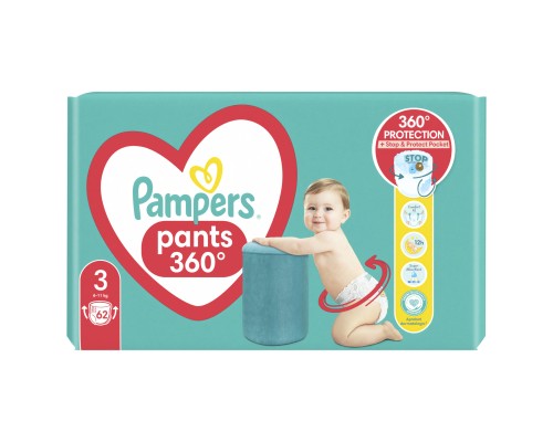 Підгузки Pampers трусики Pampers Pants Розмір 3 (6-11кг) 62 шт (8006540069233)