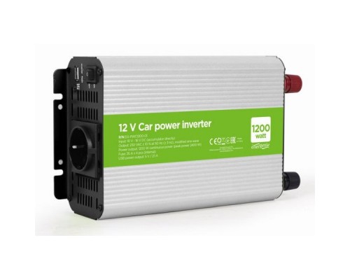 Автомобільний інвертор EnerGenie 12V/220V 1200 Вт (EG-PWC1200-01) 
