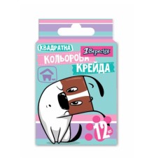 Крейда 1 вересня кольорова квадратна 12 шт. 