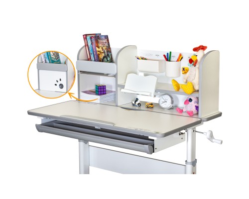Парта Mealux Edmonton Multicolor Grey з полицею (BD-610 W/МС + G с полкой)