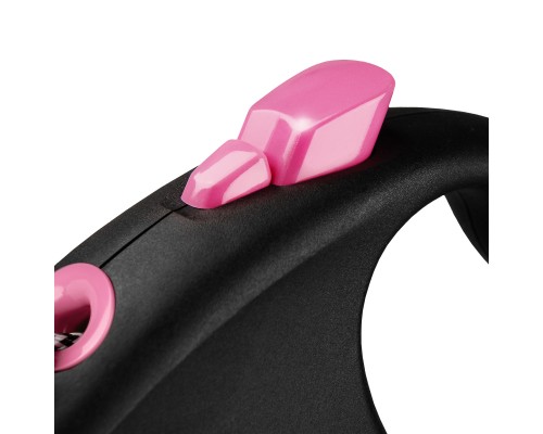 Повідок для собак Flexi Black Design М трос 5 м (рожевий) (4000498033418)