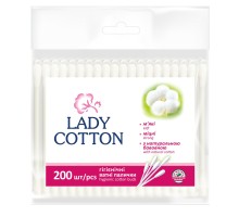 Ватні палички Lady Cotton в поліетиленовому пакеті 200 шт. (4820048487368)