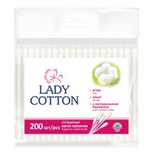 Ватні палички Lady Cotton в поліетиленовому пакеті 200 шт. (4820048487368)