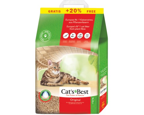 Наповнювач для туалету Cats Best Original Деревний грудкувальний 5.2 кг (10 + 2 л) (4002973191163)