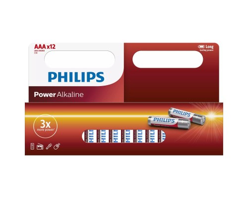 Батарейка Philips AAA Power Alkaline 1.5V LR03 * 12 (LR03P12W/10) 