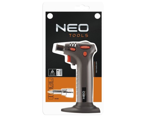 Газовий паяльник Neo Tools п'єзозапалювання, 20 мл (19-901)