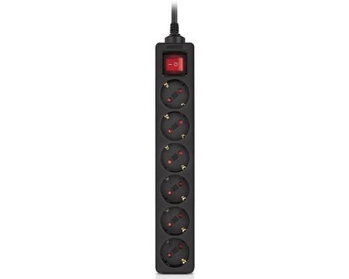 Мережевий фільтр живлення REAL-EL RS-6 Protect M 5m, black (EL122300036)