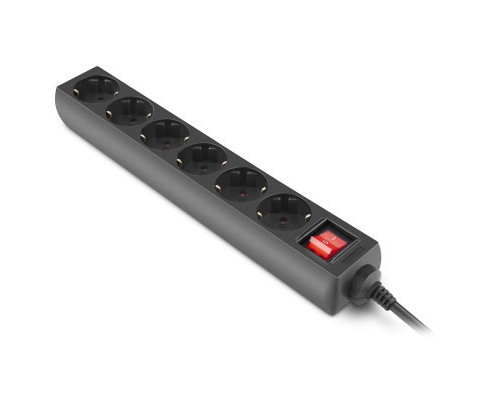 Мережевий фільтр живлення REAL-EL RS-6 Protect M 5m, black (EL122300036)