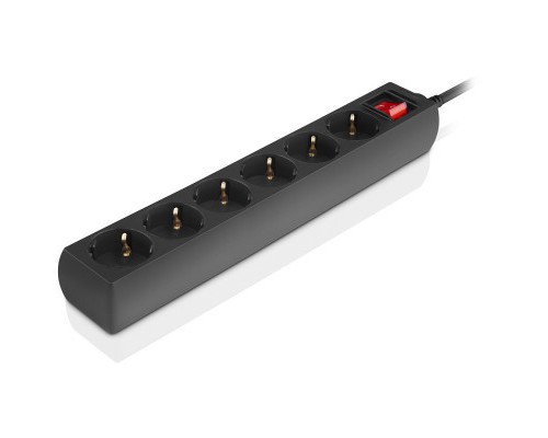 Мережевий фільтр живлення REAL-EL RS-6 Protect M 5m, black (EL122300036)