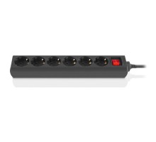 Мережевий фільтр живлення REAL-EL RS-6 Protect M 5m, black (EL122300036)