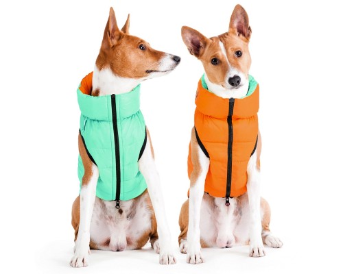 Курточка для тварин Airy Vest Lumi двостороння M 47 м'ятно-помаранчева (2286)