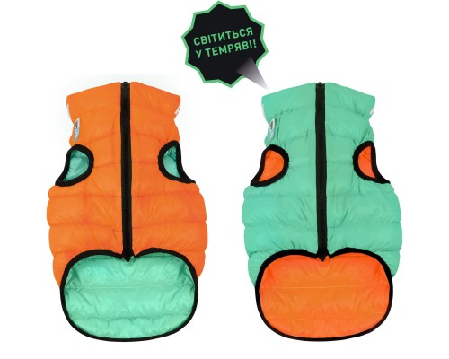 Курточка для тварин Airy Vest Lumi двостороння M 47 м'ятно-помаранчева (2286)